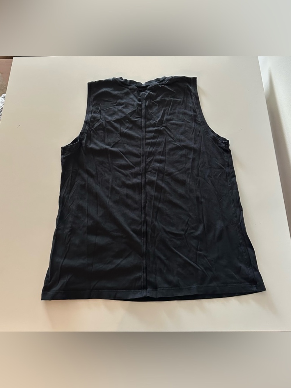 Lululemon All Yours Muscle Tee Tank Top Pima Cotton Black Oversized 4? Lounge - Picture 4 of 6